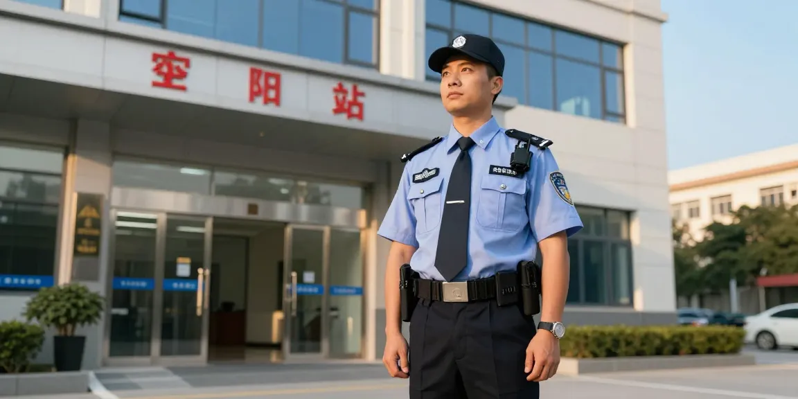 Security Guard providing professional protection services at a trusted local business entrance.