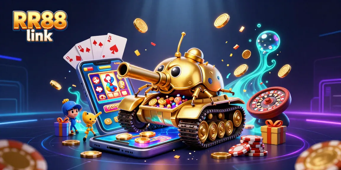Engage with the thrilling RR88 link at an exciting casino scene featuring games and gold!