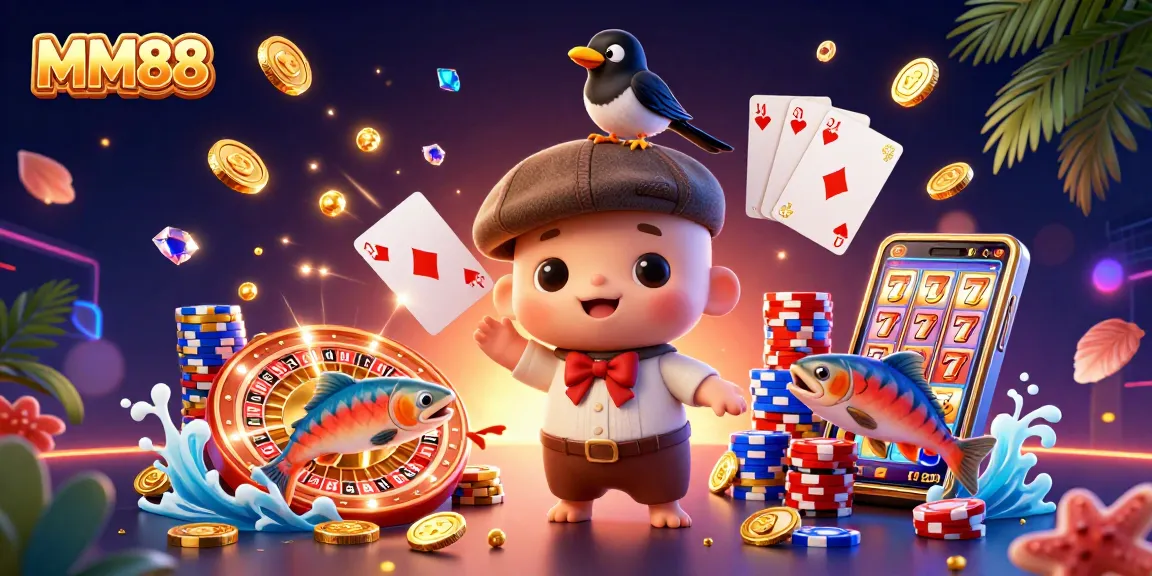 Experience engaging gaming at MM88 with cute characters, vibrant casino elements, and thrilling action.