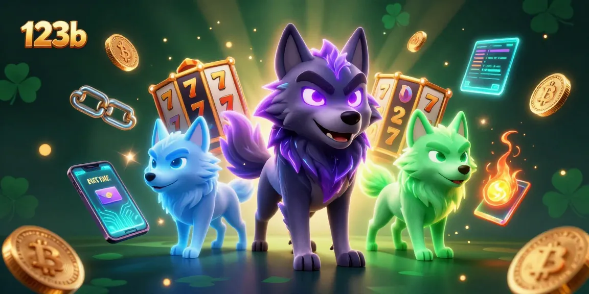 Engage with the immersive gaming experience at 123b featuring slots, crypto elements, and vibrant characters.