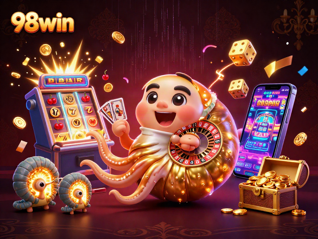 Experience thrilling games at 98win with dazzling slots and golden roulette elements in action.
