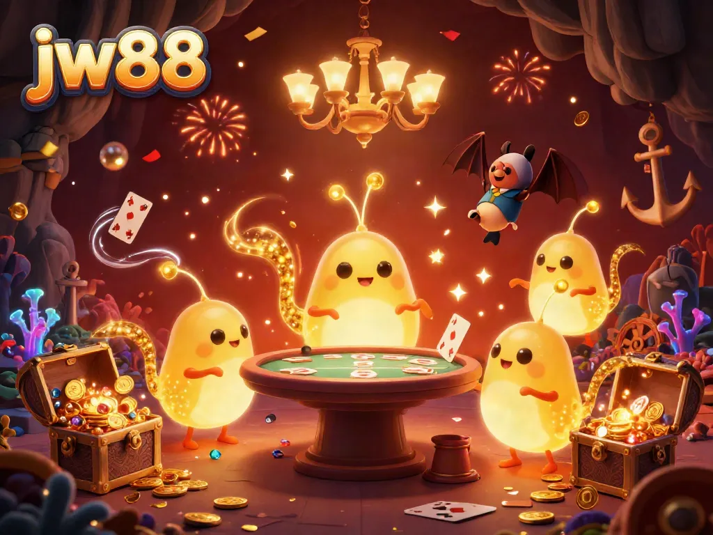 Engage in thrilling gameplay at jw88 casino with vibrant glowworms illuminating the cave-like ambiance.