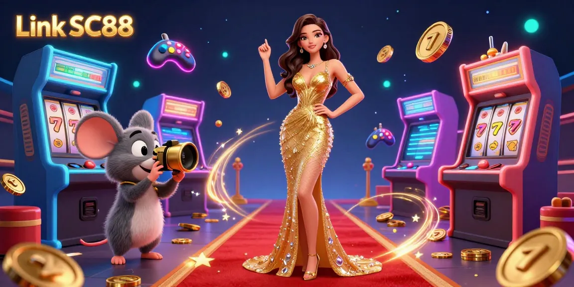 Experience thrilling gameplay with Link SC88, showcasing vibrant 3D casino elements and a glamorous character scene.