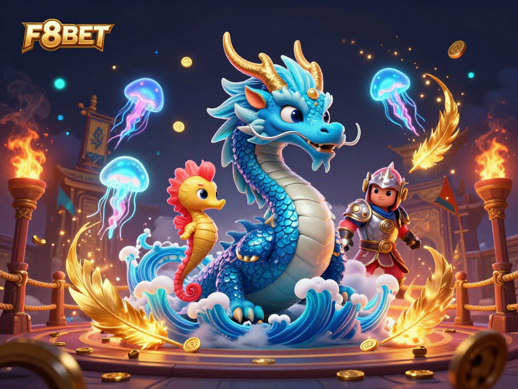 Experience F8BET's thrilling rewards with a vibrant, interactive 3D casino scene