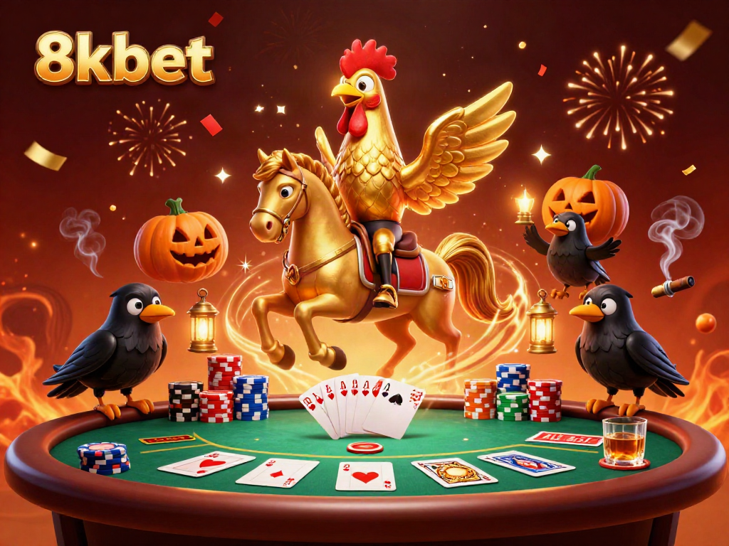 Experience vibrant gaming action with 8xbet in a dynamic casino scene filled with poker excitement.