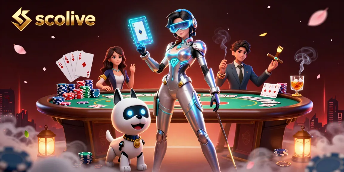Socolive offers an immersive online casino experience featuring dynamic poker elements and vibrant character designs.