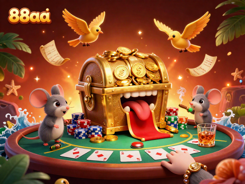 Engage with 88aa's thrilling casino experience featuring adventurous mice and golden treasures.