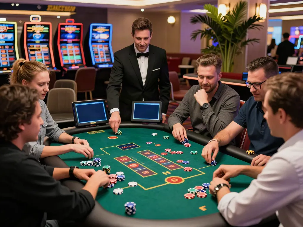 Exciting gameplay at non GamStop casinos with diverse players enjoying thrilling casino experiences.