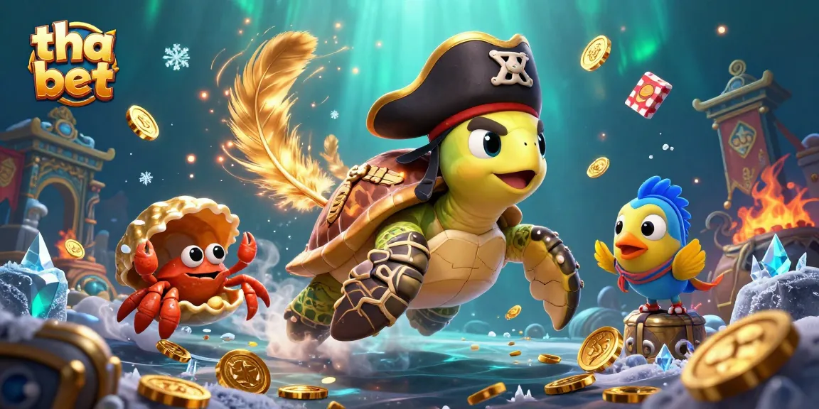 Engage with tha bet in a vibrant underwater casino adventure featuring a pirate turtle and exciting game elements.