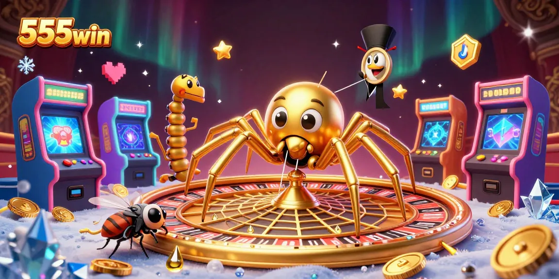 Experience the thrill of 555win with exciting bets placed by a fly at a roulette-shaped web!