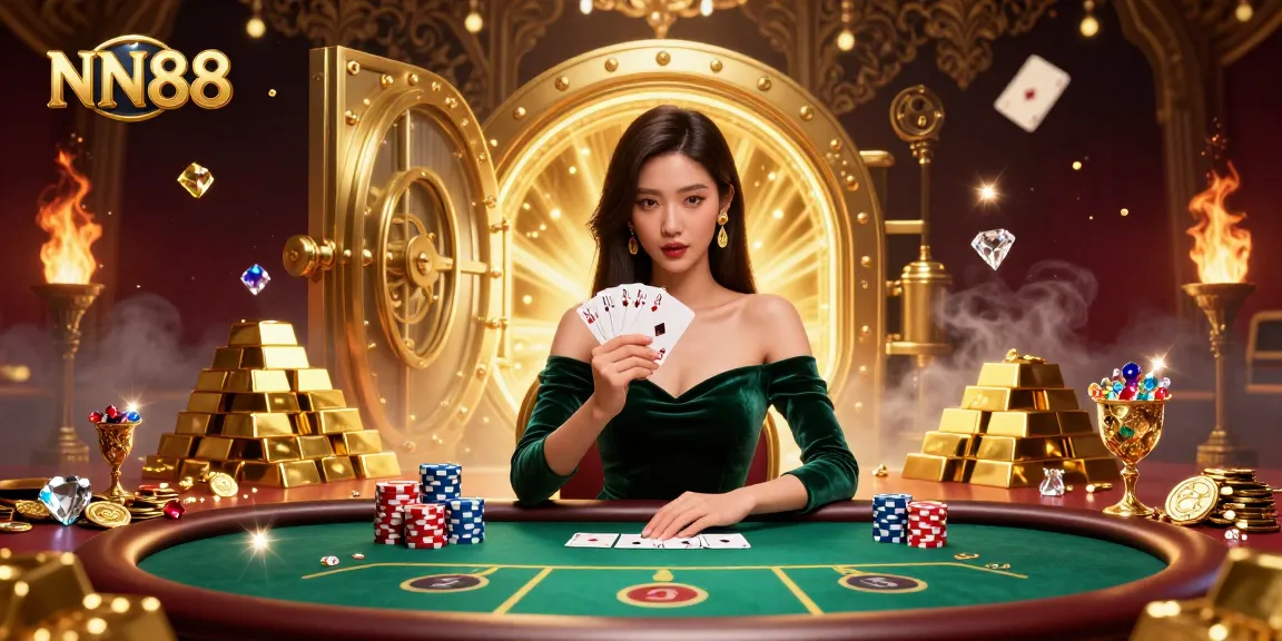 Experience strategic poker play and winning opportunities at NN88 in this immersive casino scene.