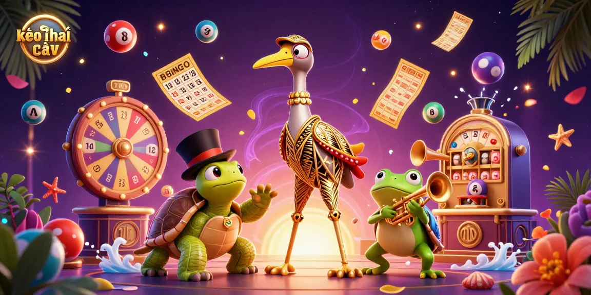 Bet on kèo nhà cái with a colorful 3D gambling scene featuring dynamic lottery elements and vibrant characters.