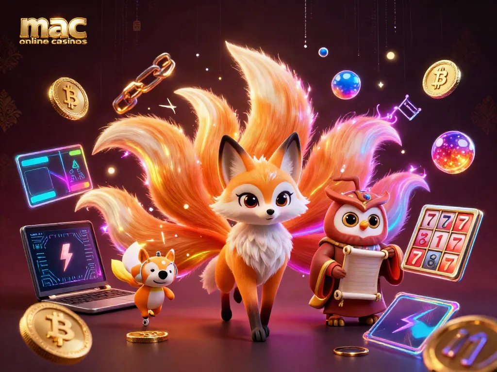 Engage in thrilling mac online casinos with vibrant spirit imagery and cryptographic game elements.
