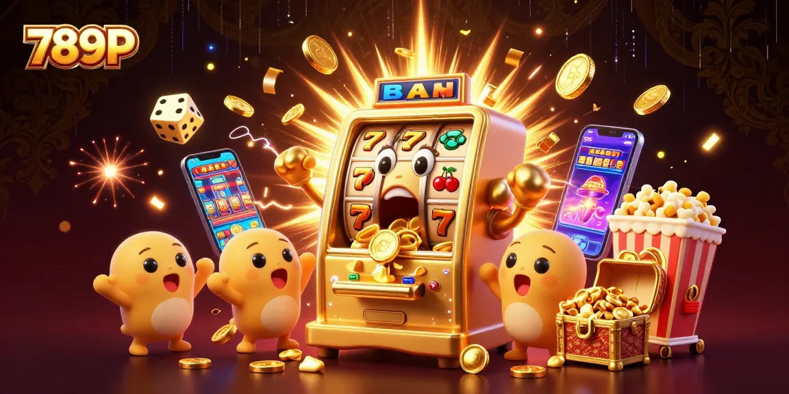 Engage with 789P's exciting slot machine jackpot scene, featuring cheerful characters and dynamic casino elements.