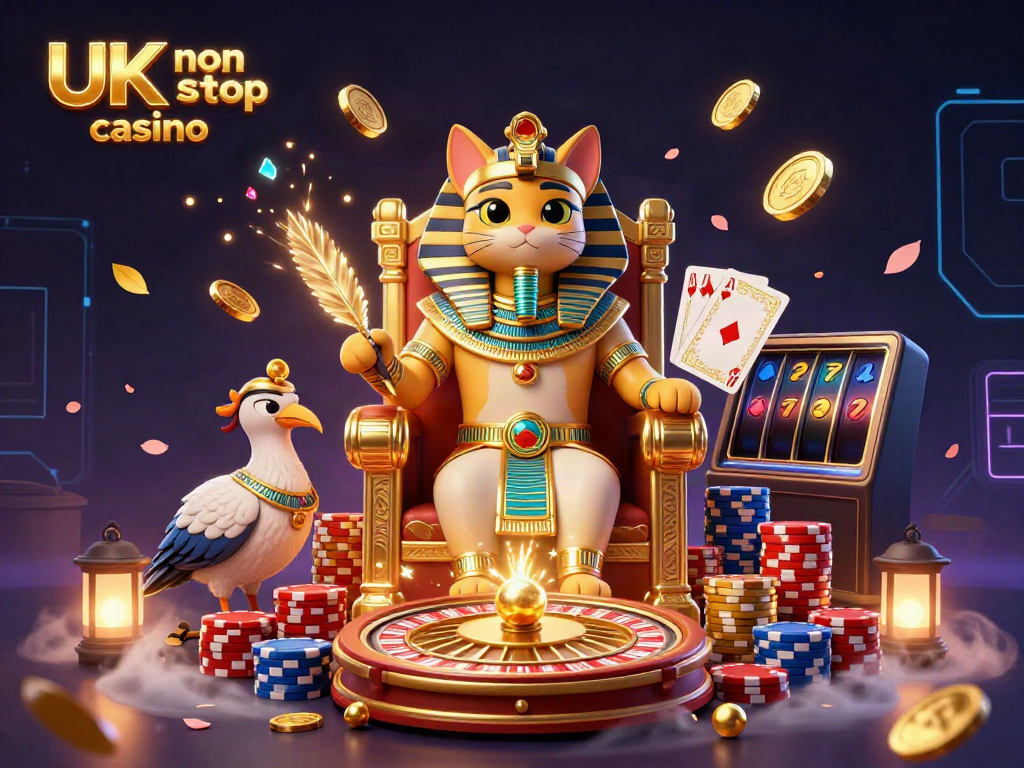 Experience the thrill of a UK non gamstop casino with vibrant characters and dynamic game elements.
