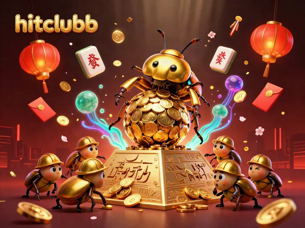Join hitclubb in an unforgettable casino adventure with glowing coins, dazzling chips, and energetic beetles