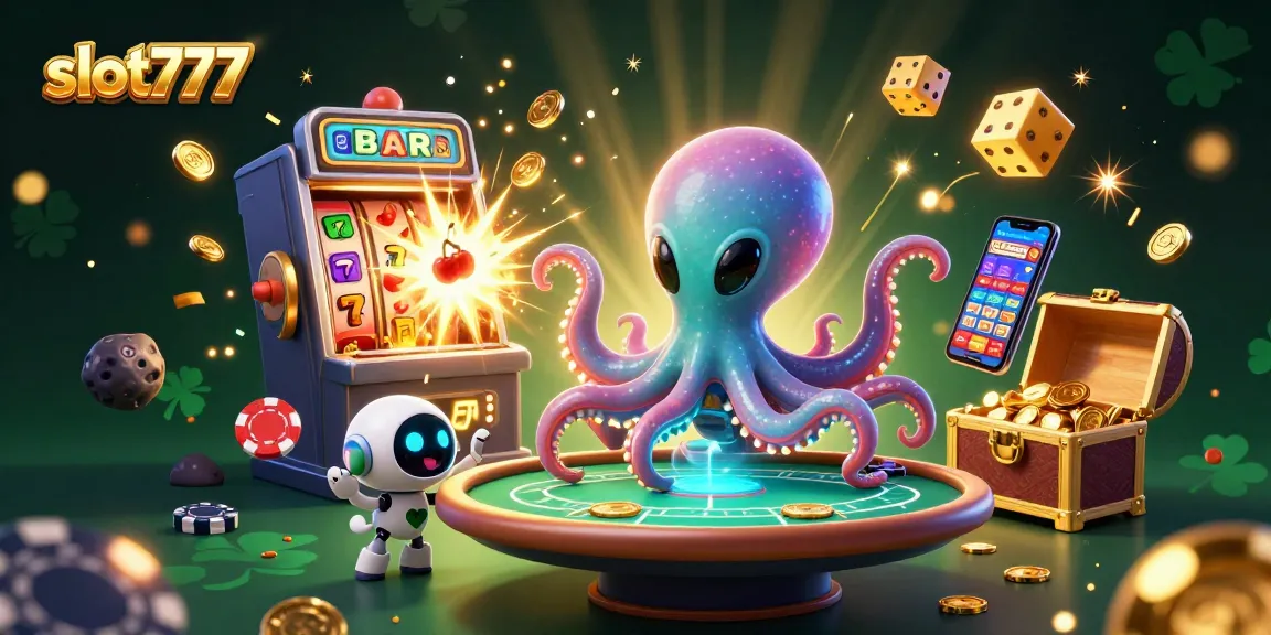 Experience thrilling gameplay with slot777 in this vibrant, detailed 3D casino scene.