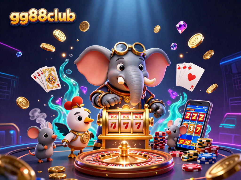 Engage with the thrilling gg88club casino action featuring a steampunk elephant and rich game elements.