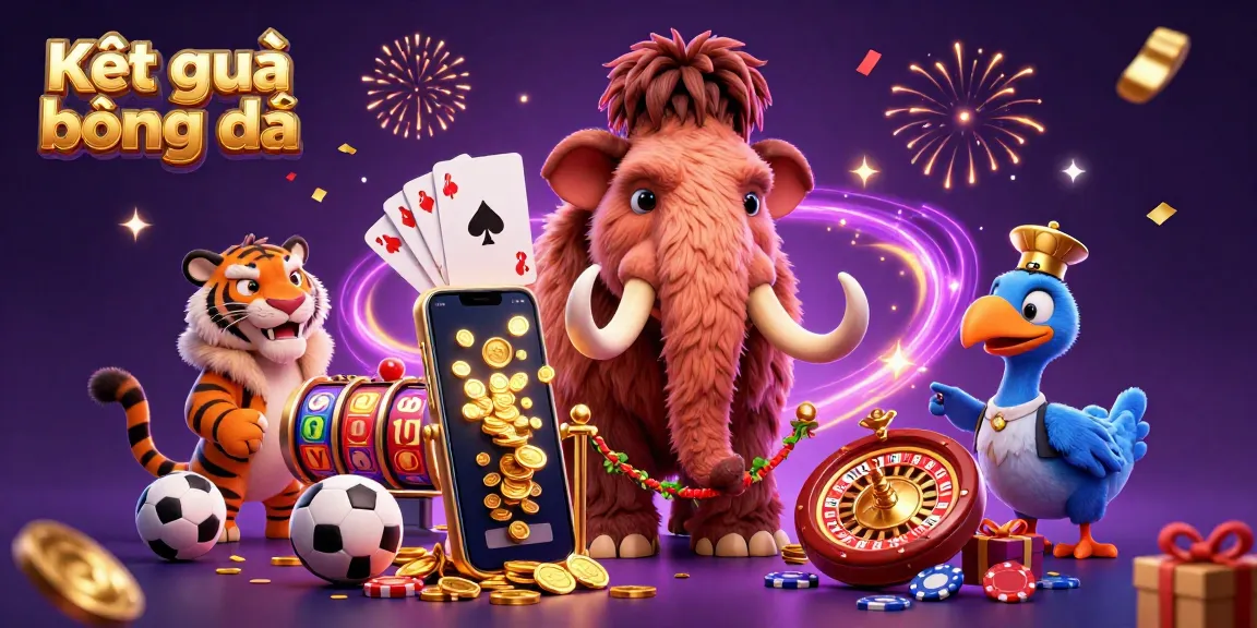 Engage with Kết quả bóng đá using dynamic sports elements, VIP characters, and colorful casino graphics.