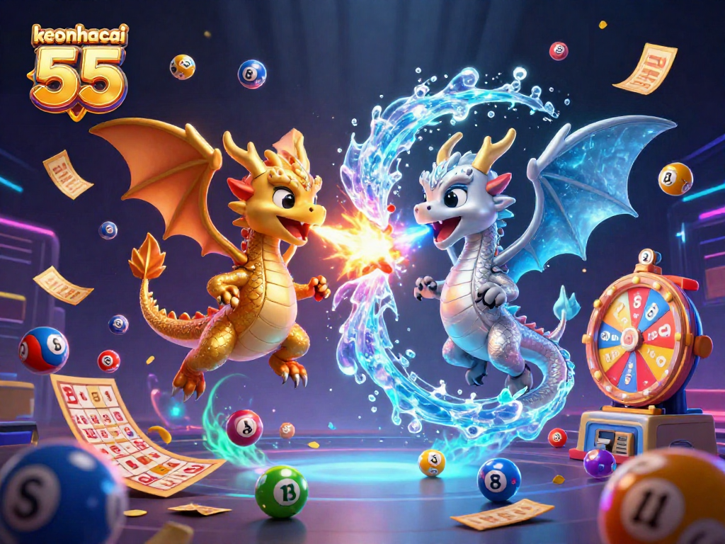 Engage with keonhacai 55 to enjoy a vibrant lottery scene featuring dynamic characters.