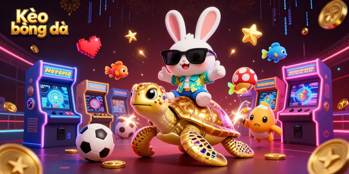 Bet on Kèo bóng đá with lucky rabbit and golden turtle amidst dynamic casino elements