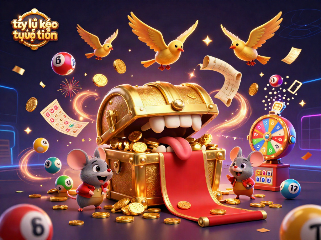 Bet on tỷ lệ kèo trực tuyến with exciting casino-themed digital artwork full of vibrant elements.