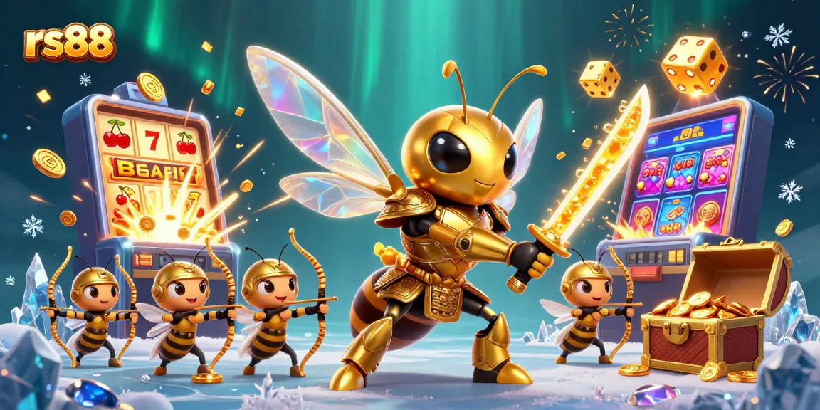 Experience thrilling gameplay at rs88 with a golden hornet samurai and bee archers amidst a jackpot explosion.