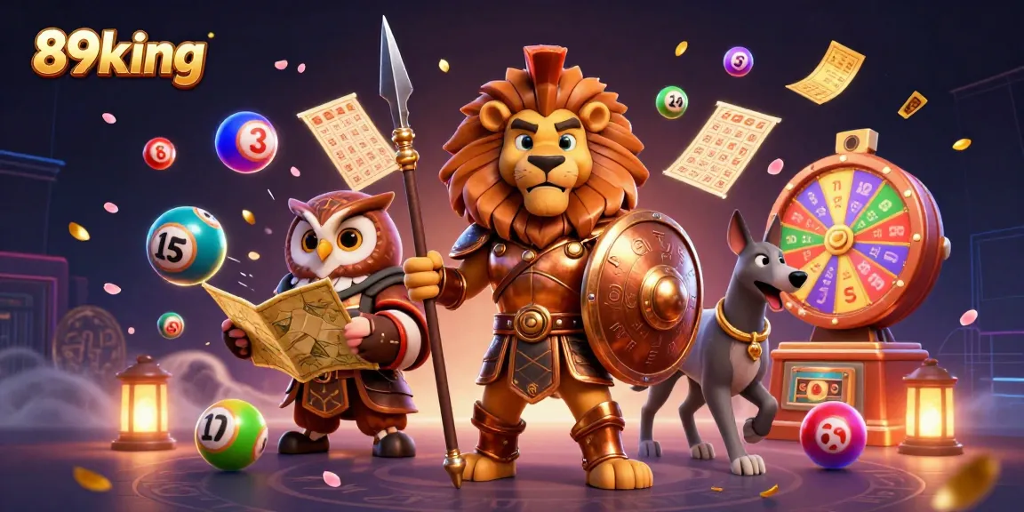 Experience the thrill of play and winning at 89king with vibrant lottery elements and engaging characters.