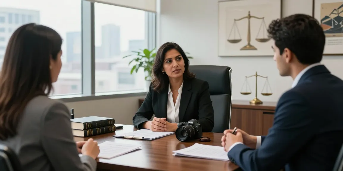This guy discusses legal strategies with a client in a law office.