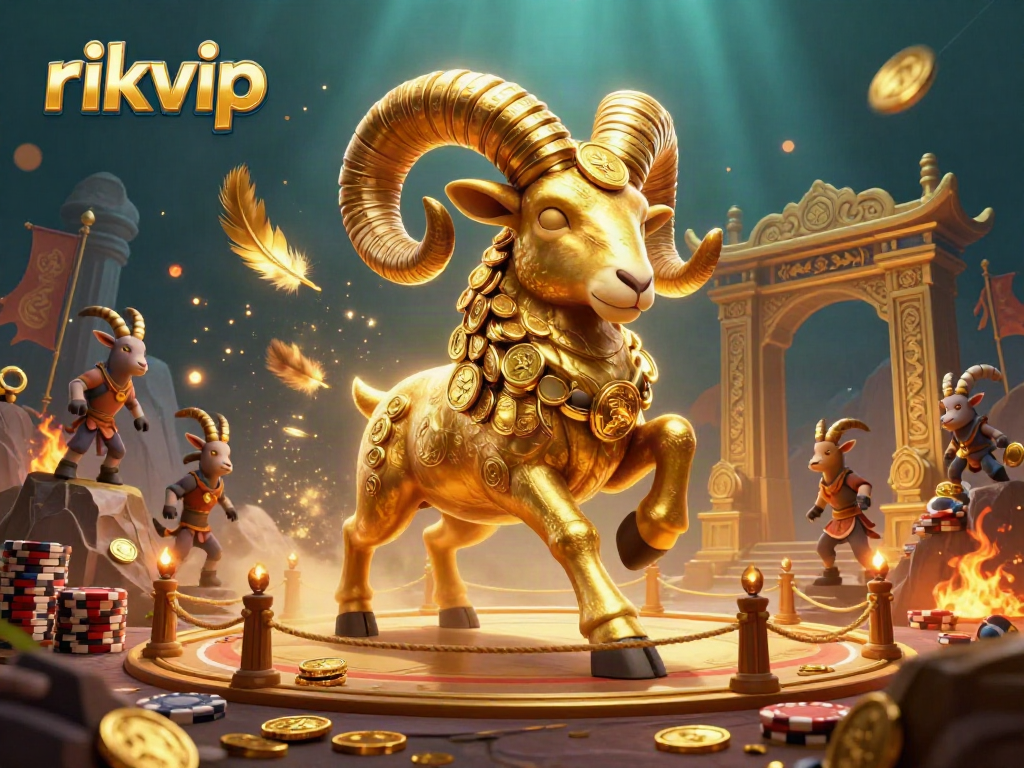 Experience immersive gaming action at rikvip with dynamic 3D characters and vibrant casino elements.