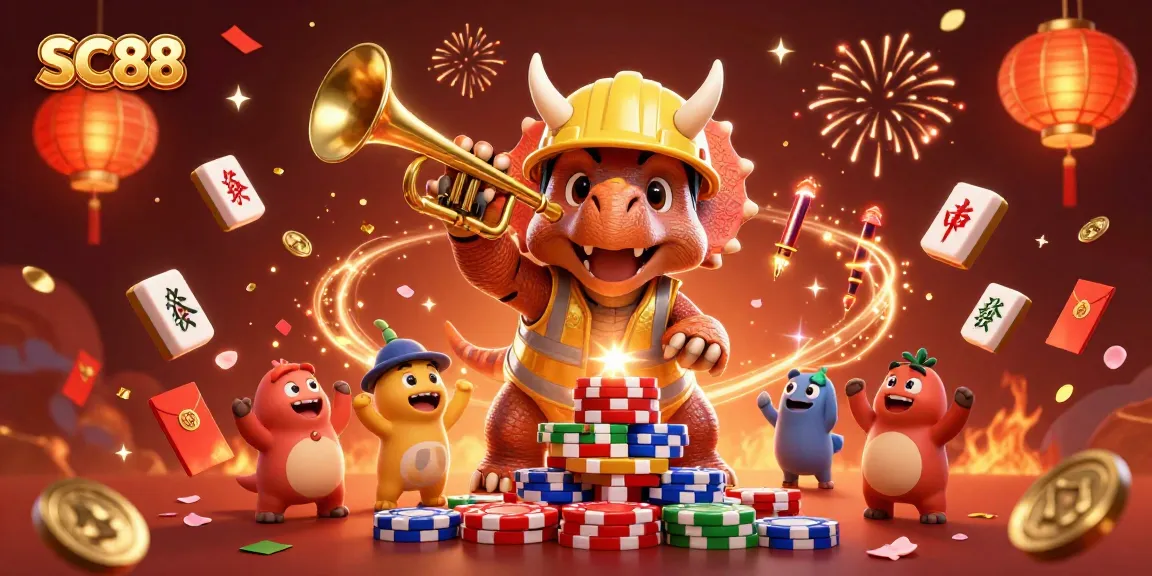 Engage with thrilling games at SC88, featuring dynamic cartoon characters amidst casino excitement.