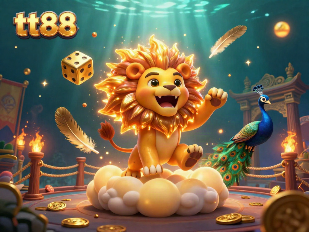 Experience thrilling gameplay at tt88 with golden dice and vibrant casino elements in 3D.