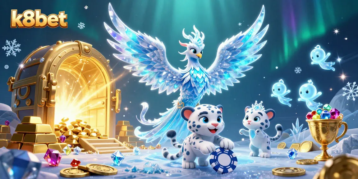 Enjoy engaging with k8bet's iconic characters amidst a shimmering casino adventure with spectacular visuals.