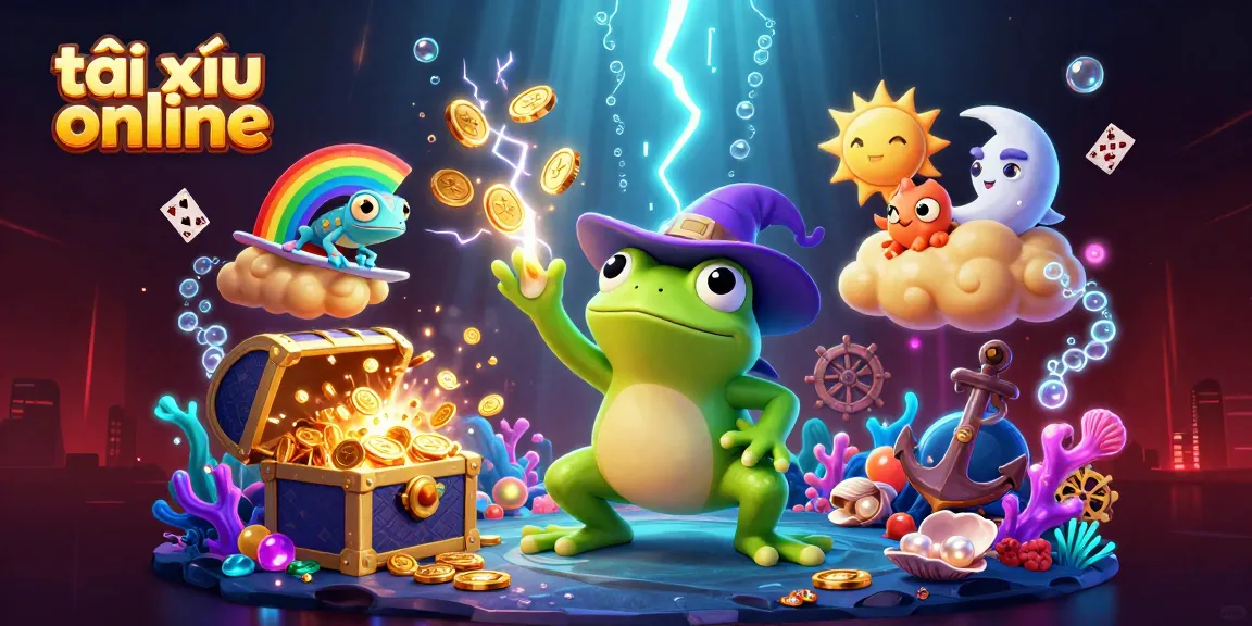 Engage in the thrilling world of tài xỉu online as golden coins rain down around whimsical characters!