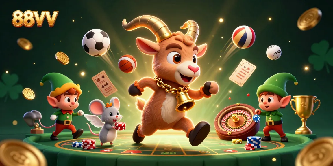 Engage with the thrilling 88VV holiday-horror casino scene featuring festive characters and vibrant gaming elements.