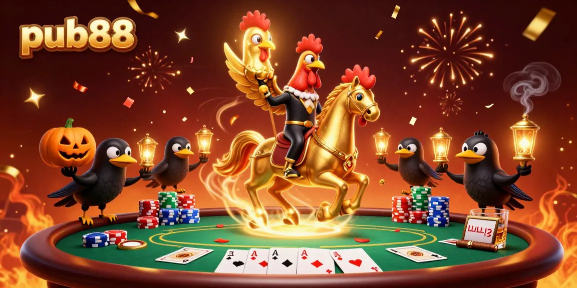 Experience thrilling wins at pub88 with an enchanting casino scene featuring fantasy characters.