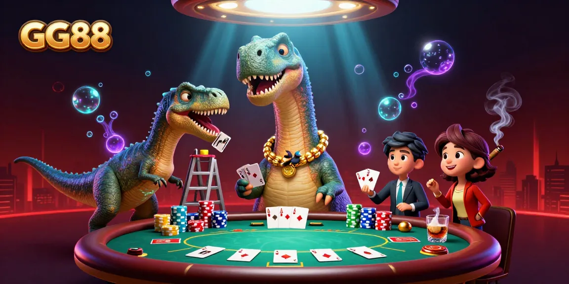 Experience thrilling play at GG88 with a vibrant 3D casino scene, showcasing dynamic poker action.
