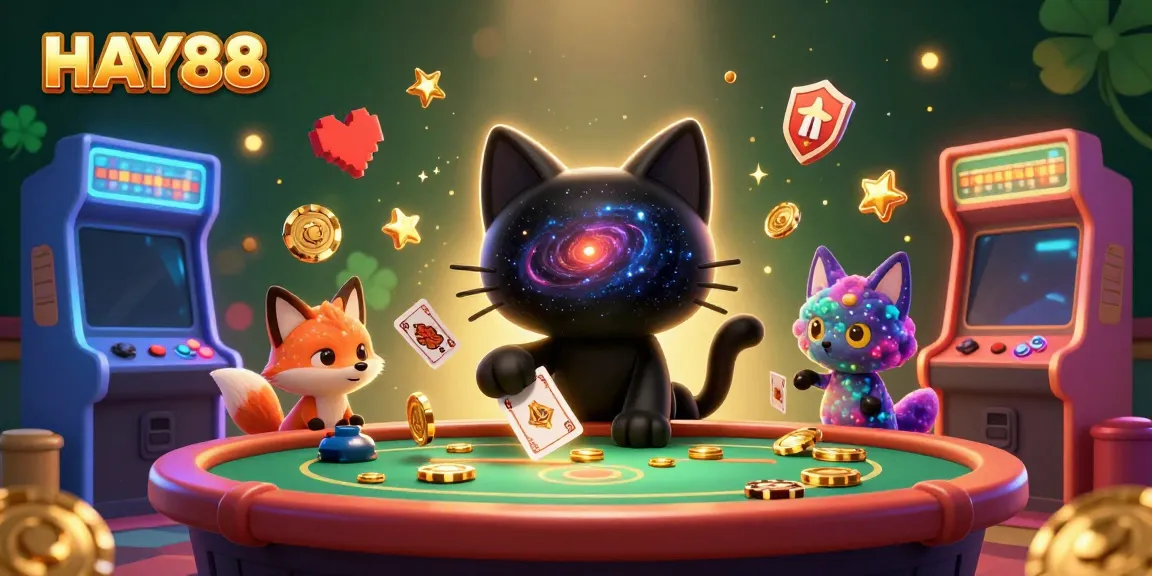 Experience the excitement of HAY88 with a cosmic casino featuring vibrant characters and elements.