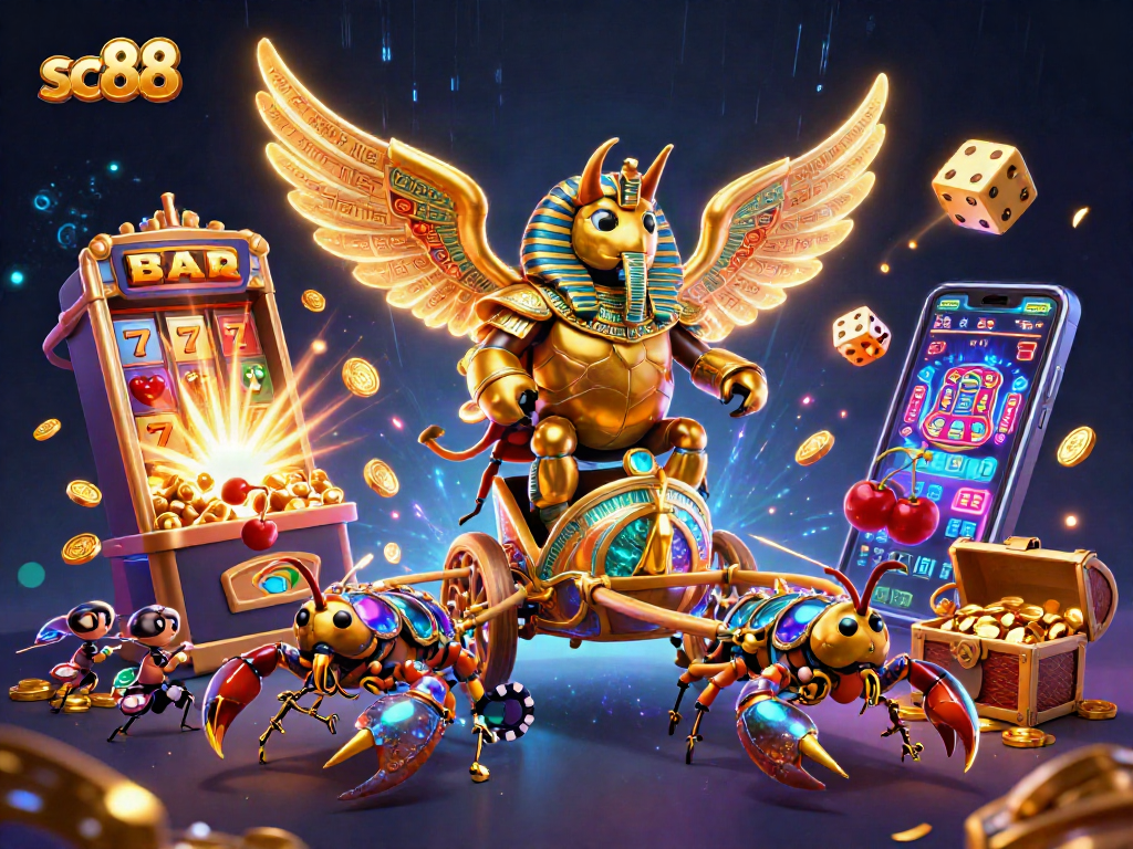 Experience thrilling gameplay with sc88 and a vibrant casino scene filled with treasures and dynamic action.