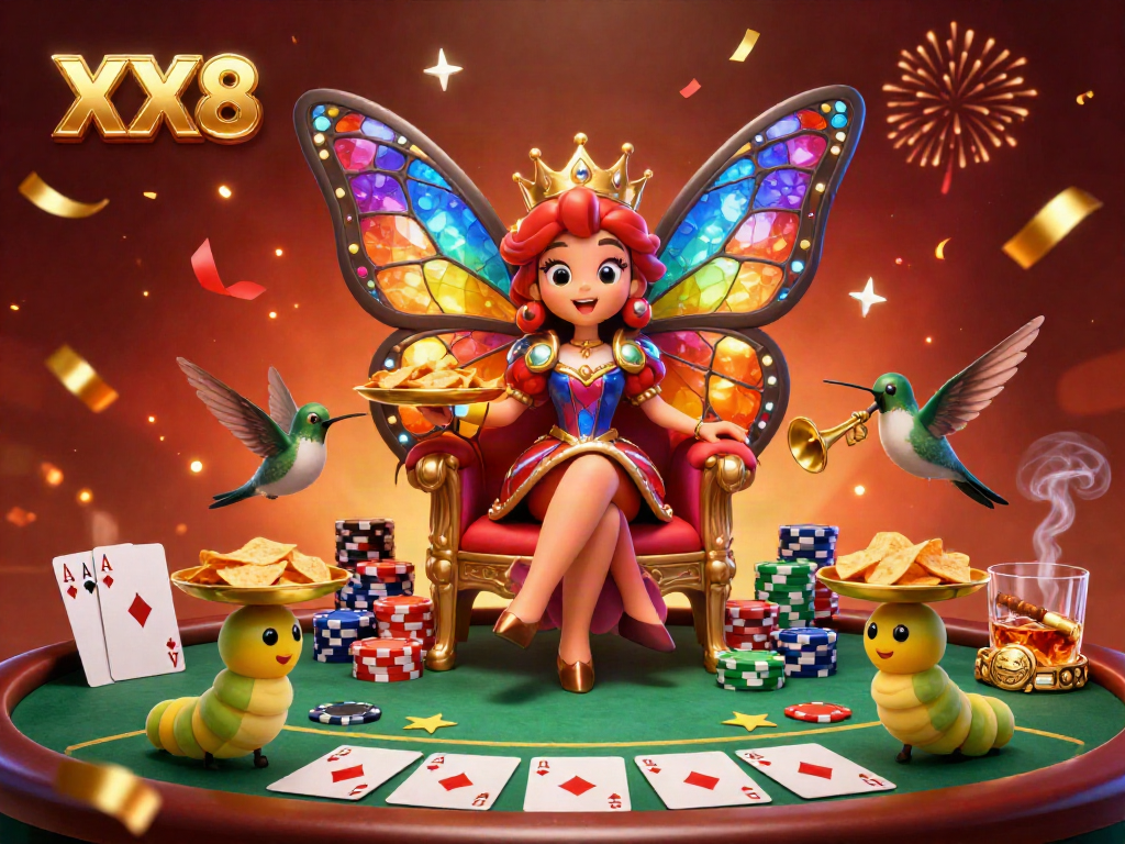 Engage in thrilling casino games at XX8 with vibrant visuals and dynamic characters.