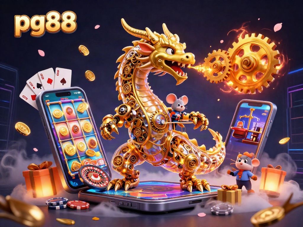 Engage in thrilling gameplay at pg88, where vibrant slot reels and golden coins create excitement.