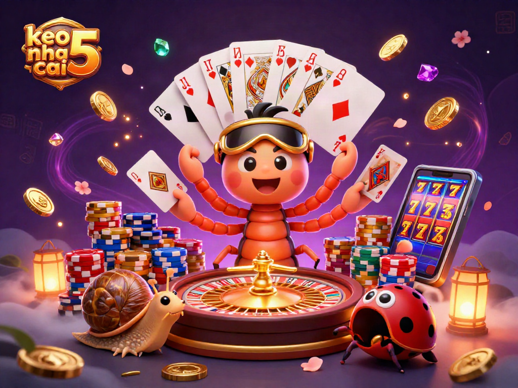Experience the excitement of keo nha cai 5 with vibrant characters and dynamic casino action.