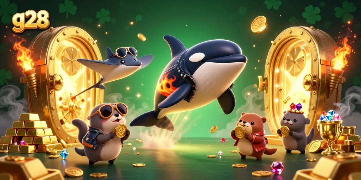 Experience exciting wins at g28 with vibrant sea creatures and treasure-filled casino elements.