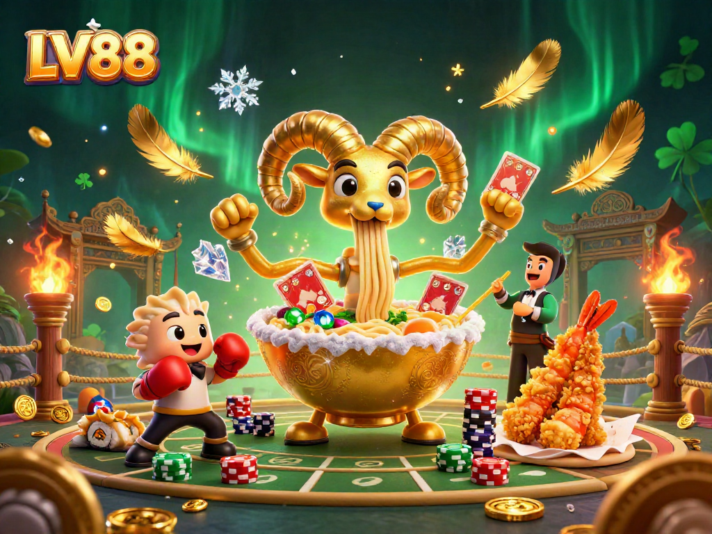 Engage with LV88's thrilling gambling scene featuring dynamic characters and vibrant atmosphere