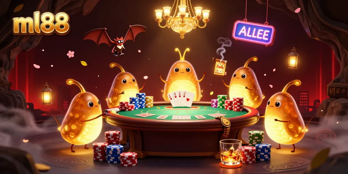 Engage with the vibrant ml88 cave casino scene featuring glowworms and a bat dealer.