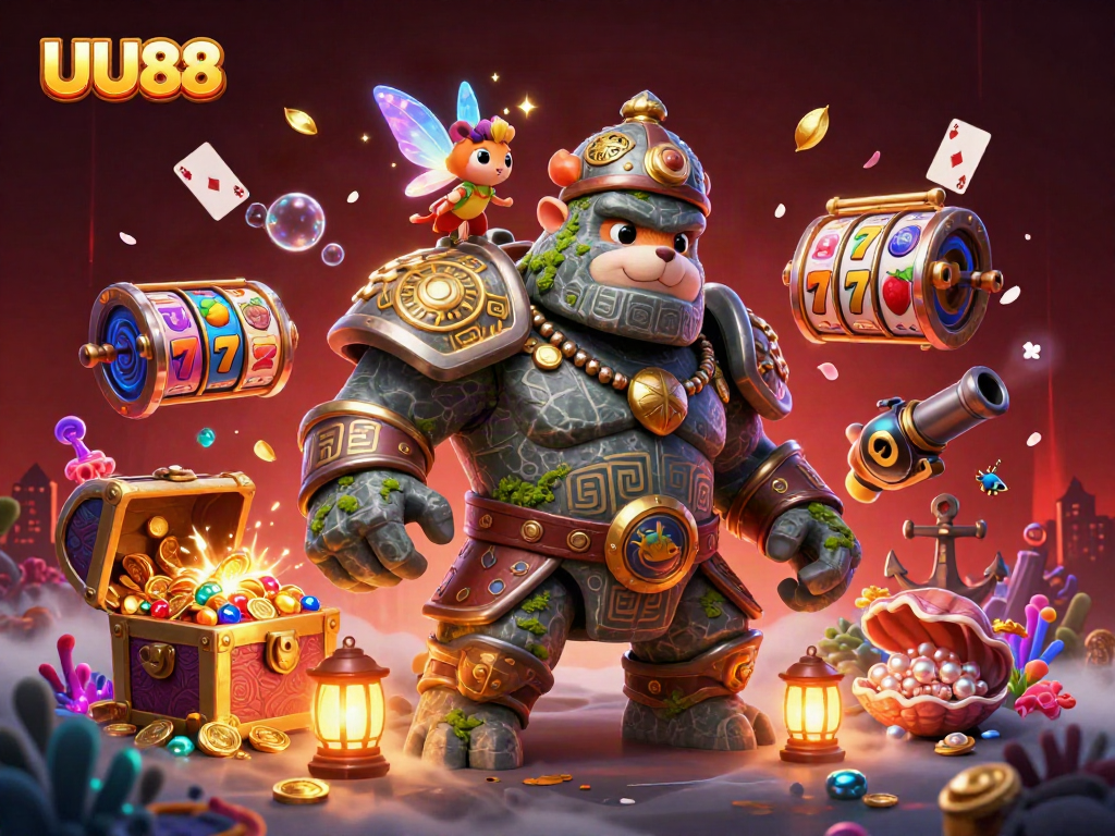 Experience thrilling gameplay at UU88 with vibrant 3D characters and casino elements.