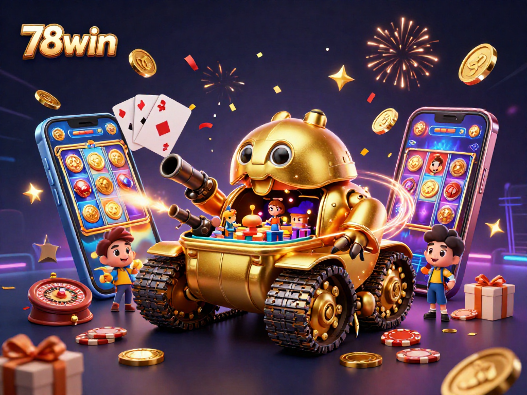 Experience the thrilling games at 78win with a vibrant casino scene filled with excitement.