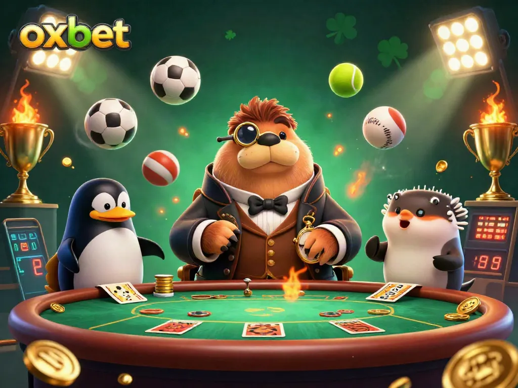 Bet big at OXBET with a jolly walrus and friends in an underwater poker game.
