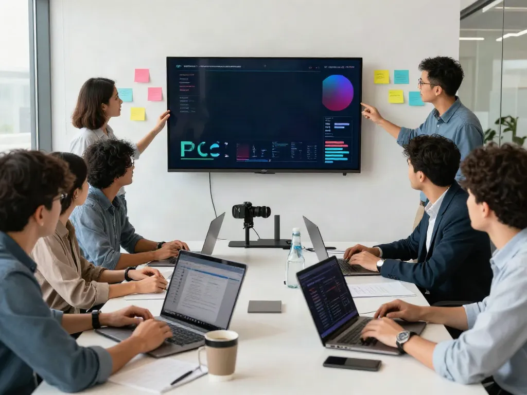 Team collaborating on Paid Ads Management strategies in a modern office.