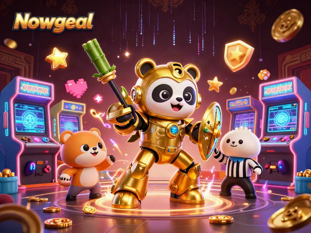 Bet on real-time match results with the Nowgoal platform, featuring dynamic gambling visuals and exciting game elements.